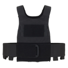Front view of the Ferro Concepts Slickster Plate Carrier in Black showcasing its ultra-lightweight low-profile design with an elastic cummerbund that secures rifle magazines, radio, or medical gear. Includes loop Velcro panels for patches, laser-cut slots for modular ADAPT flaps or chest rigs, and adjustable laminated shoulder straps for a custom fit. This scalable minimalist plate carrier is trusted by law enforcement, plainclothes security, and covert operators for everyday tactical use