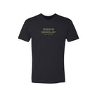 GBRS Group athletic fit tactical t shirt in black with OD green chest graphic