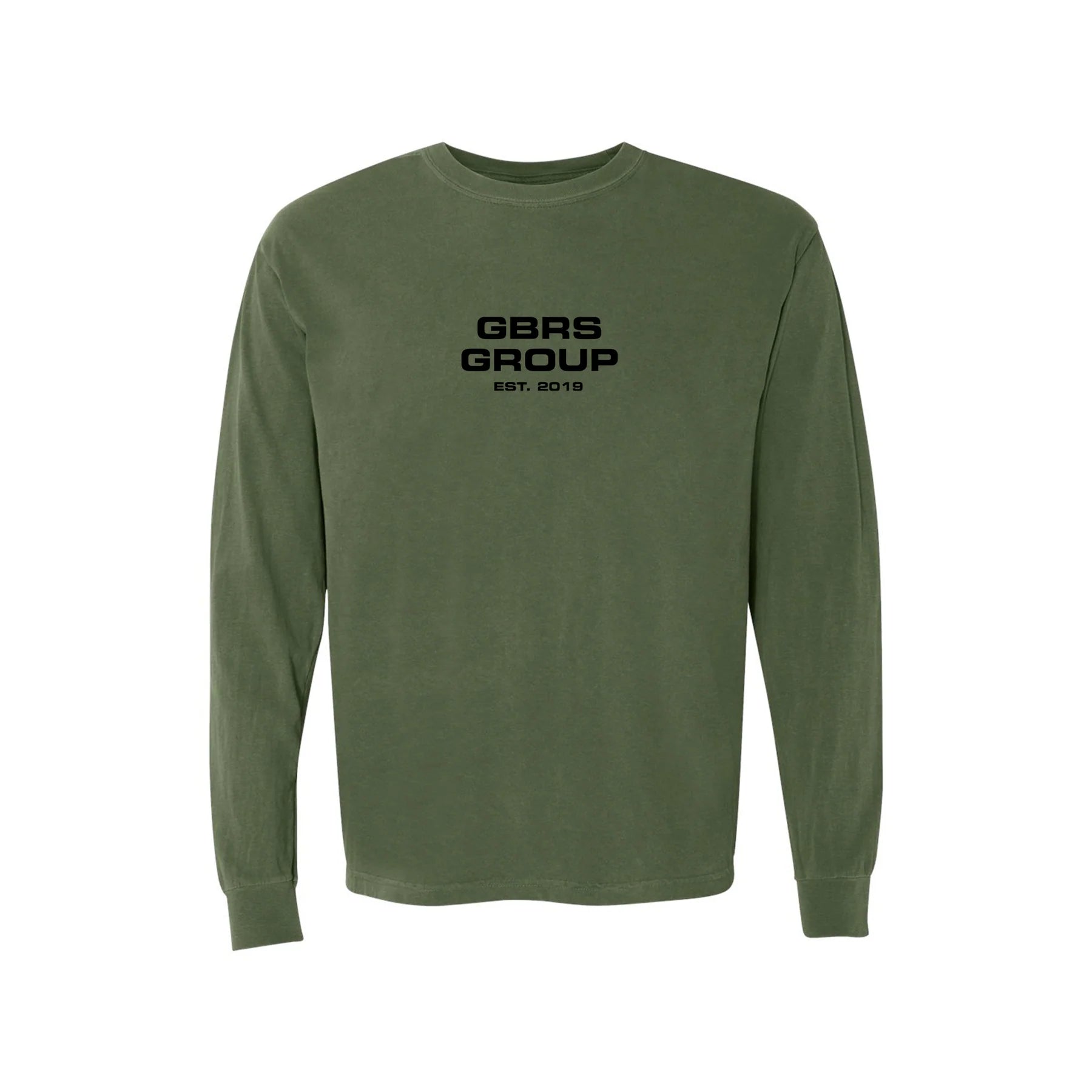 GBRS Group Instructor long sleeve shirt in hemp color with black screen printed tactical graphics