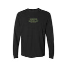 GBRS Group Instructor Long Sleeve tactical shirt in black with OD green logo graphics and relaxed fit