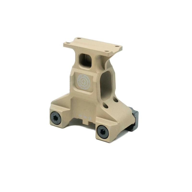 GBRS Group Lerna 2.91 inch elevated optic mount in Flat Dark Earth for Trijicon MRO red dot sight, tall tactical rifle mount built for night vision compatibility, heads up shooting posture, faster sight alignment, and professional duty rifle setups made in the USA