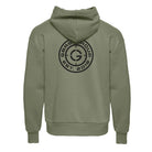 GBRS Group oversized heavyweight pullover hoodie in olive with black tactical logo graphics