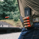GBRS Group Shotgun Shell Sleeve being used during shotgun reload drill showing secure shell retention and smooth draw