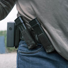 GBRS Group Single Pistol Mag Pouch on minimalist belt setup showing slim profile and secure retention