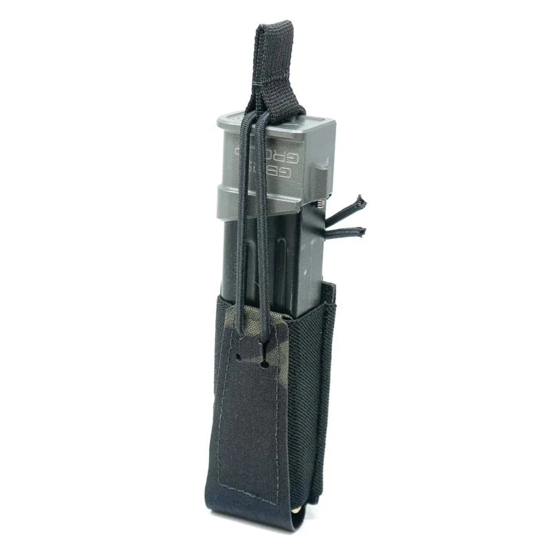 GBRS Group Single Pistol Mag Pouch Multicam Black compact pistol magazine holder with removable bungee retention