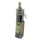 GBRS Group Single Pistol Mag Pouch Bungee Retention in Multicam showing low profile elastic pistol magazine holder front view