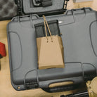 GBRS Group Single Rifle Mag Pouch shown in flatlay with magazine inserted | Minimal MOLLE and belt-compatible pouch made from laser-cut Squadron laminate with 4" poly elastic retention, ideal for 5.56 and 7.62 rifle mags.