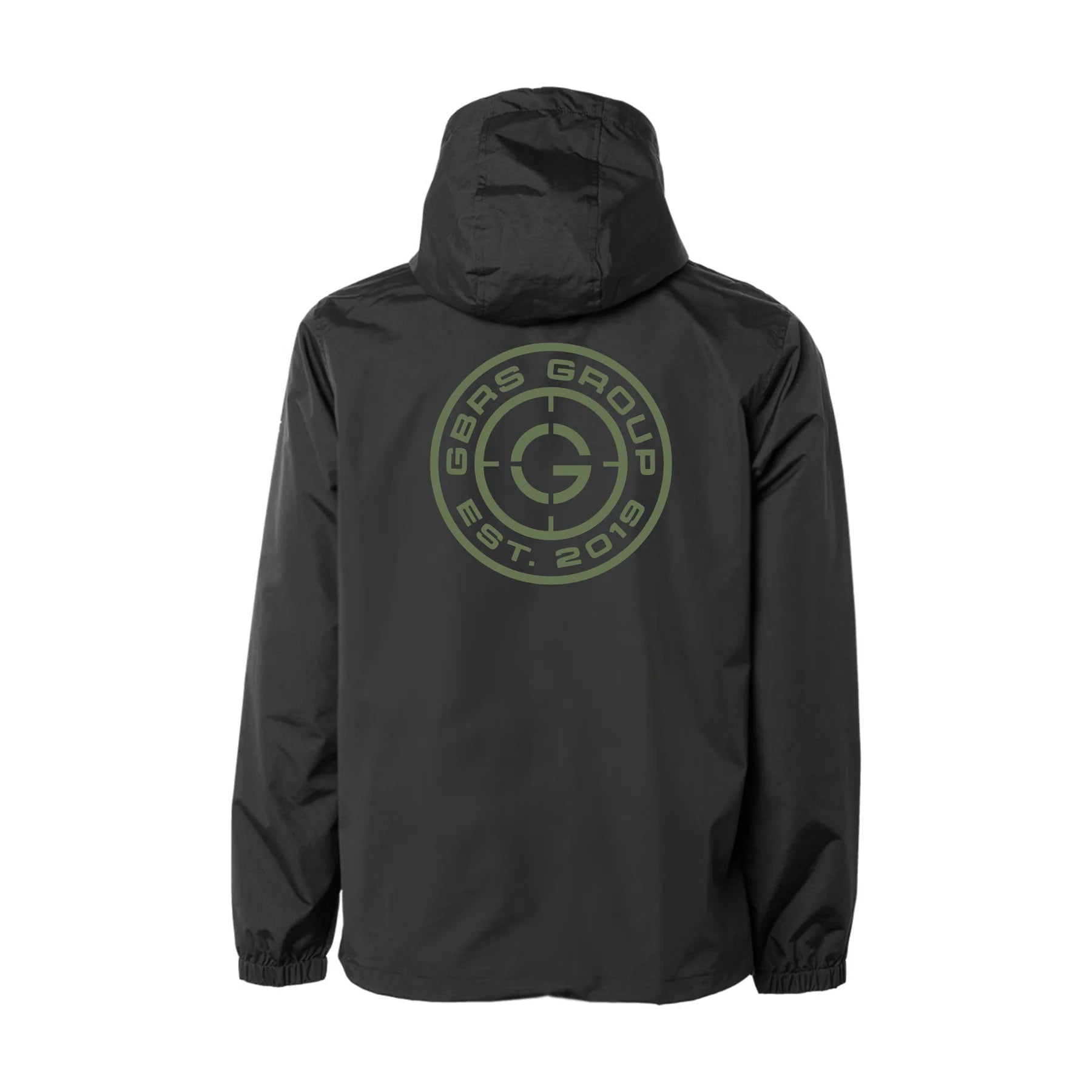 GBRS Group waterproof tactical rain jacket with half zip front and adjustable hood for outdoor training