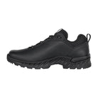 Inside view of LOWA ZICON GTX LO tactical duty shoe highlighting waterproof GORE TEX PROFESSIONAL lining, metal free ESD compliant construction, cushioned DynaPU midsole, and uniform ready design for law enforcement and tactical duty use