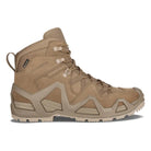 LOWA Zephyr MK2 GTX Mid tactical boot in Coyote OP built with waterproof GORE-TEX protection, suede and CORDURA construction, and a supportive mid-cut design.