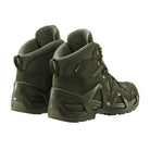 Rear view of a pair of LOWA Zephyr MK2 GTX Mid boots in Ranger Green showing the reinforced heel construction and pull loops.