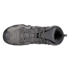 Top-down view of the LOWA Zephyr MK2 GTX Mid in Wolf showing the padded tongue, lace system, and waterproof boot construction.