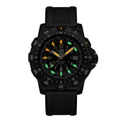 Luminox RECON Point Man 8820 Series Heritage watch shown glowing in low light, highlighting the Luminox Light Technology constant-illumination markers, tactical navigation bezel, and high-visibility dial built for night operations and low-light outdoor use.