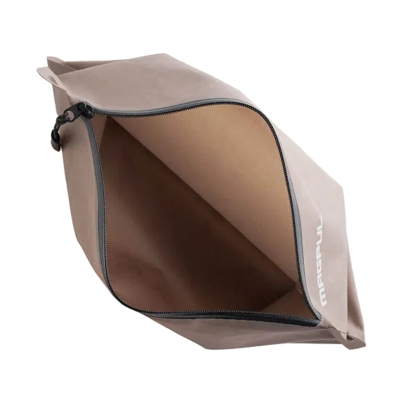 Magpul DAKA Lite Pouch Large Flat Dark Earth opened wide showing spacious interior and lightweight flexible construction