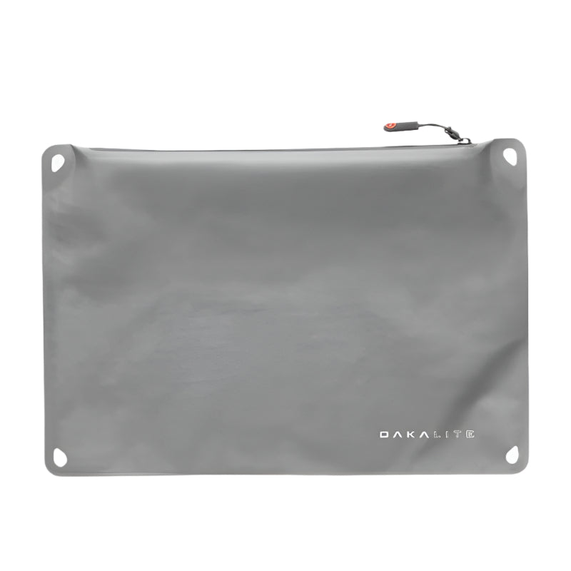 Magpul DAKA Lite Pouch Large Grey front view showing flexible water resistant TPU coated nylon construction