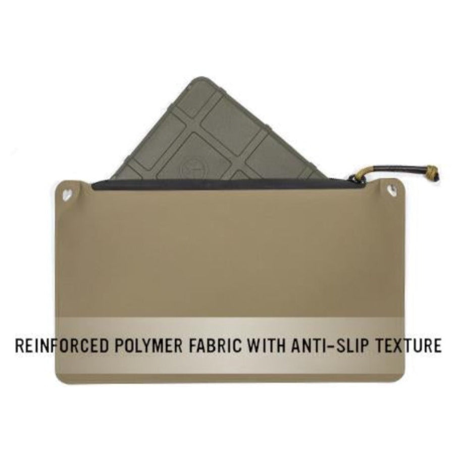 Magpul DAKA Pouch Medium close up showing anti slip textured polymer fabric designed for secure grip in wet conditions and rugged waterproof gear organization