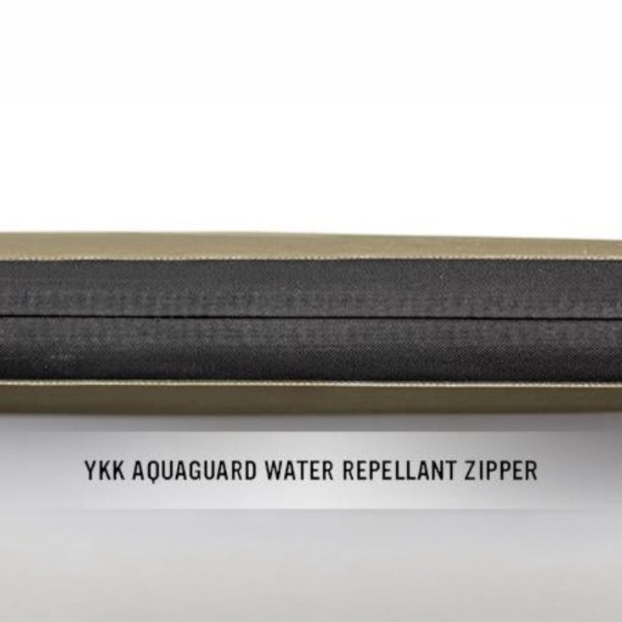 Magpul DAKA Pouch Medium close up of YKK AquaGuard water resistant zipper designed to block moisture and protect tools EDC gear electronics and range equipment in wet conditions