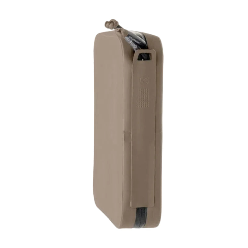 Magpul DAKA Utility Organizer Large Flat Dark Earth spine view highlighting semi rigid construction and reinforced build