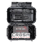 Black open case with a blade and sheath inside, featuring 'Dynamis' branding and text.