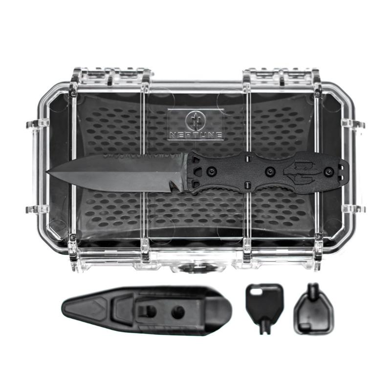 Dynamis Neptune IWB tactical knife kit with clear waterproof Neptune protective case for maritime and humid environments