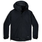 Product shot of the Outdoor Research Allies Colossus II Parka in black, featuring Cordura® shell, AscentShell™ waterproofing, and VerticalX™ insulation for Arctic-level warmth.