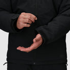 Close-up of the Outdoor Research Allies Colossus II Parka sleeve showing Velcro cuff adjustment, designed for a secure seal against wind and snow, improving warmth and protection during Arctic expeditions, tactical operations, and extreme cold weather survival.