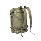 Outdoor Research CarryOut Duffel 40L in Ranger Green shown with backpack straps attached on its side | Rugged 40 liter tactical duffel bag made from PU coated 420D ripstop nylon with compression straps external zip pocket and modular carry design — best Ranger Green duffel with backpack straps for travel range gear and outdoor missions