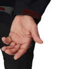 Outdoor Research Foray 3L Rain Jacket sleeve detail showing adjustable hook and loop cuffs that can be tightened to seal out rain and wind or loosened to fit over large gloves | Lightweight breathable 3 layer waterproof hiking shell with AscentShell Dry membrane and recycled nylon — best rain jacket with glove compatible cuffs for trekking climbing and wet weather