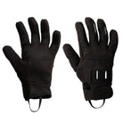 Product shot of the Outdoor Research Ironsight II Glove in Black, showing the breathable knit back, synthetic suede palm, anti-slip silicone grip, and reinforced high-wear zones. Highlights the touchscreen-compatible fingertips, hook-and-loop cuff, and durable construction ideal for users searching for tactical contact gloves, range gloves, EDC work gloves, or lightweight utility gloves built for real-world use.