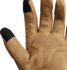 Close-up of the Outdoor Research Ironsight II Glove in Coyote showing the synthetic suede palm with anti-slip silicone texturing and reinforced impact zones. Highlights the durable, fast-drying contact surface designed for secure handling of weapons, tools, and equipment. Ideal for users searching for Coyote tactical gloves with enhanced grip, range-ready contact gloves, or durable work gloves designed for dexterity and control.