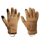 Product shot of the Outdoor Research Ironsight II Glove in Coyote, featuring a breathable knit back, durable synthetic suede palm, anti-slip silicone grip pattern, and reinforced high-wear zones. Highlights the adjustable cuff, pull-on loop, and touchscreen-compatible fingertips. Ideal for users searching for Coyote tactical gloves, lightweight range gloves, or EDC work gloves built for dexterity and daily-use durability.