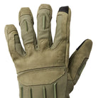 Close-up of the back of the Outdoor Research Ironsight II Glove in Ranger Green highlighting the breathable polyester–spandex knit construction, reinforced zones, and ergonomic shaping. Shows the lightweight, high-dexterity design built for range use, tactical operations, EDC tasks, and all-day professional wear. Optimized for searches related to Ranger Green tactical gloves, breathable shooting gloves, and Outdoor Research Ironsight II glove construction details.
