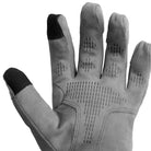 Close up of the Outdoor Research Ironsight II Glove palm in Wolf Grey, highlighting the synthetic suede contact surface, anti-slip silicone print, and reinforced high-wear zones for tactical grip and weapon control. Optimized for searches related to wolf grey shooting gloves, range gloves with grip, and durable tactical glove construction.