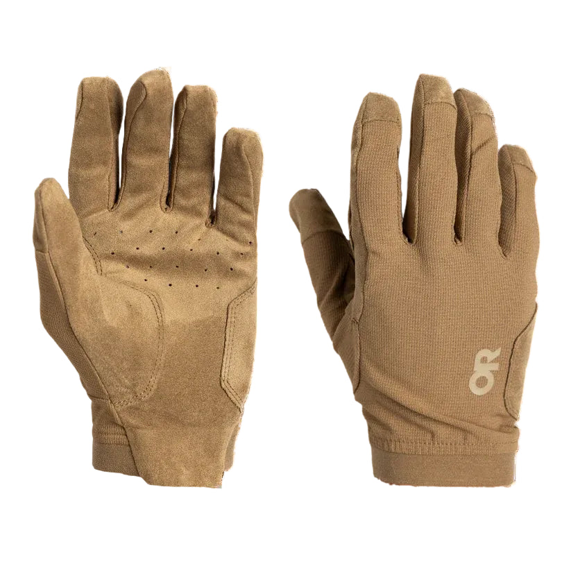 Coyote Outdoor Research Ironsight II LT Glove shown in a standard product shot, highlighting its lightweight .6 mm synthetic suede palm, high dexterity design, and breathable stretch woven construction. SEO optimized for searches related to lightweight tactical gloves, high dexterity shooting gloves, and warm weather operator gear.