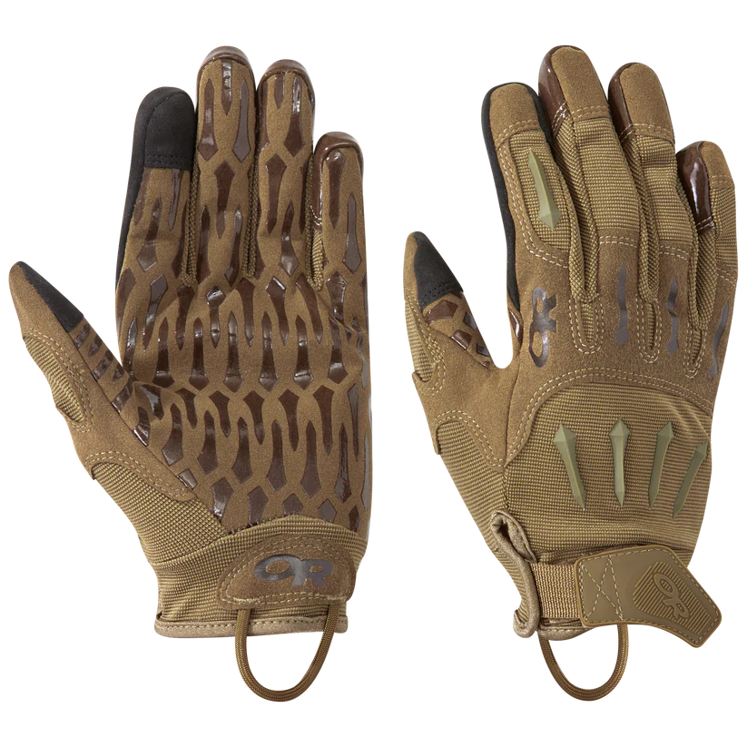 Outdoor Research Ironsight Sensor Gloves with synthetic leather palm and precision grip for tactical shooting and outdoor use