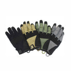 PIG FDT Alpha Gloves Gen 2 tactical shooting gloves flatlay showing all available colorways with single layer palm construction and touchscreen compatible trigger finger