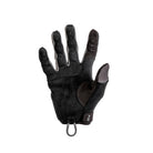 Full palm view of PIG FDT Alpha Gloves Gen 2 Wolf Grey tactical shooting gloves highlighting single layer palm construction and sensitized Clarino trigger finger