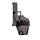 PIG FDT Alpha Gloves Gen 2 Wolf Grey tactical shooting gloves worn during live fire training emphasizing full dexterity and enhanced trigger control