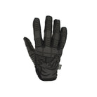 Back of hand view of the PIG FDT OPFOR Glove in Black featuring molded TRP knuckle protection and a high-dexterity tactical shooting glove design.