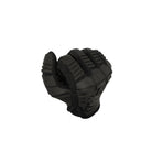 Closed fist view of the PIG FDT OPFOR Glove in Black showcasing the molded TRP back-of-hand impact protection and articulated finger design.