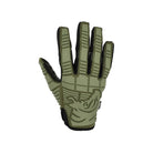 Back of hand view of the PIG FDT OPFOR Glove in Ranger Green featuring molded TRP knuckle protection and a lightweight tactical shooting glove design.