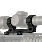 Reptilia AUS 30mm Optic Mount 1.54" in Black. CNC-machined from 7075-T6 aluminum with MIL-STD Type III hard anodized finish. Features spring-loaded nitrided steel clamp, custom bolt system, and streamlined low-profile design for Picatinny rails. ROF-compatible and combat-proven.