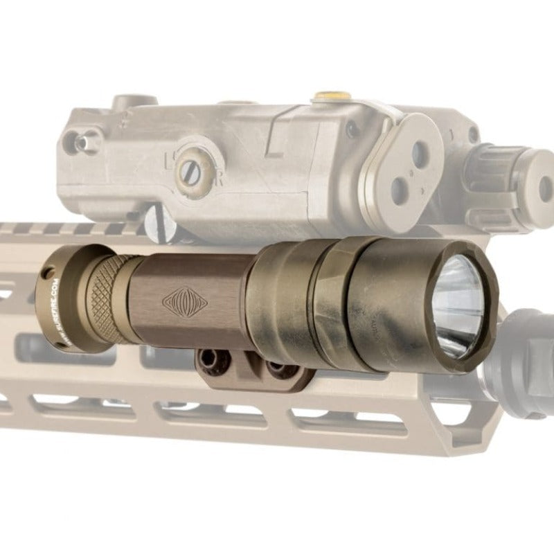 Reptilia TORCH 18350 FDE light body with left-side or right-side M-LOK mount for rifle setups with top-mounted lasers