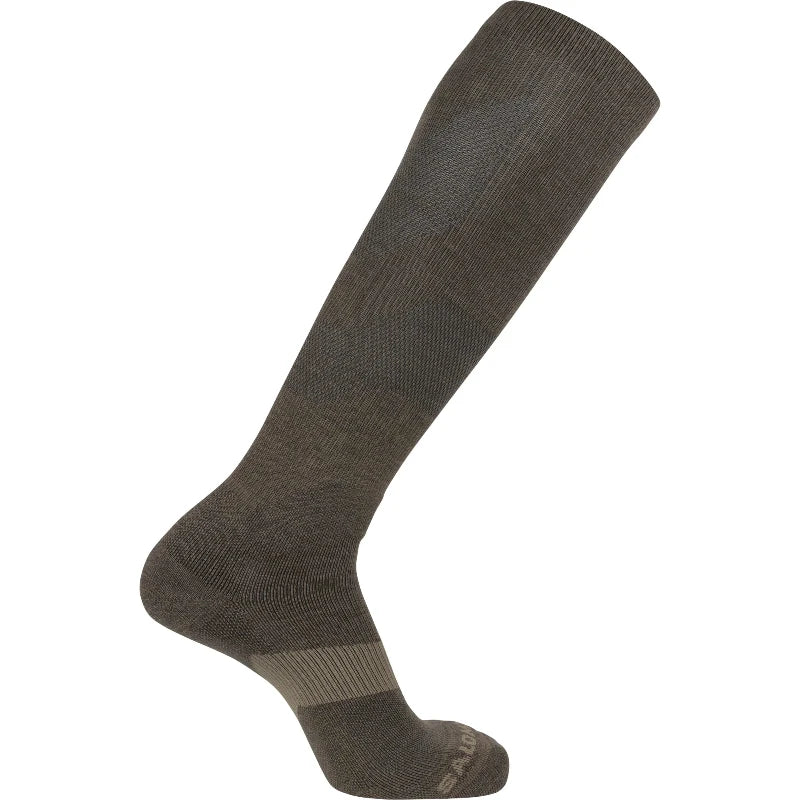 Brown knee-high sock on a white background