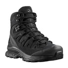 Front angled view of the Black Salomon Quest 4D Forces 2 Boot highlighting the lace system, protective upper, and tactical construction.
