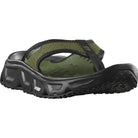 Angled side view of the Salomon RX Break Forces Sandal showcasing its lightweight construction, cushioned midsole, and recovery-focused design.