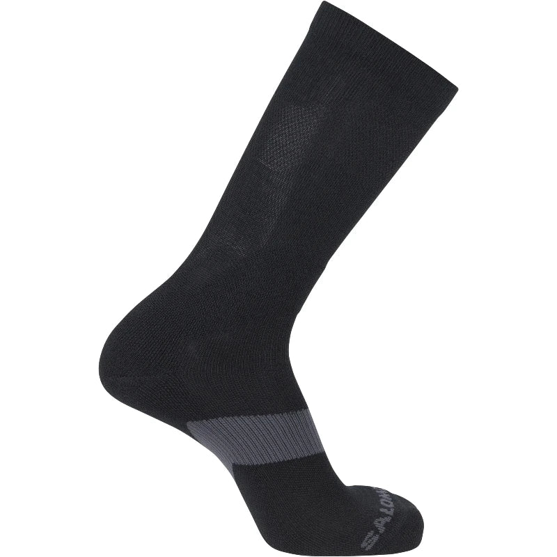 Black sock with gray accent on a white background