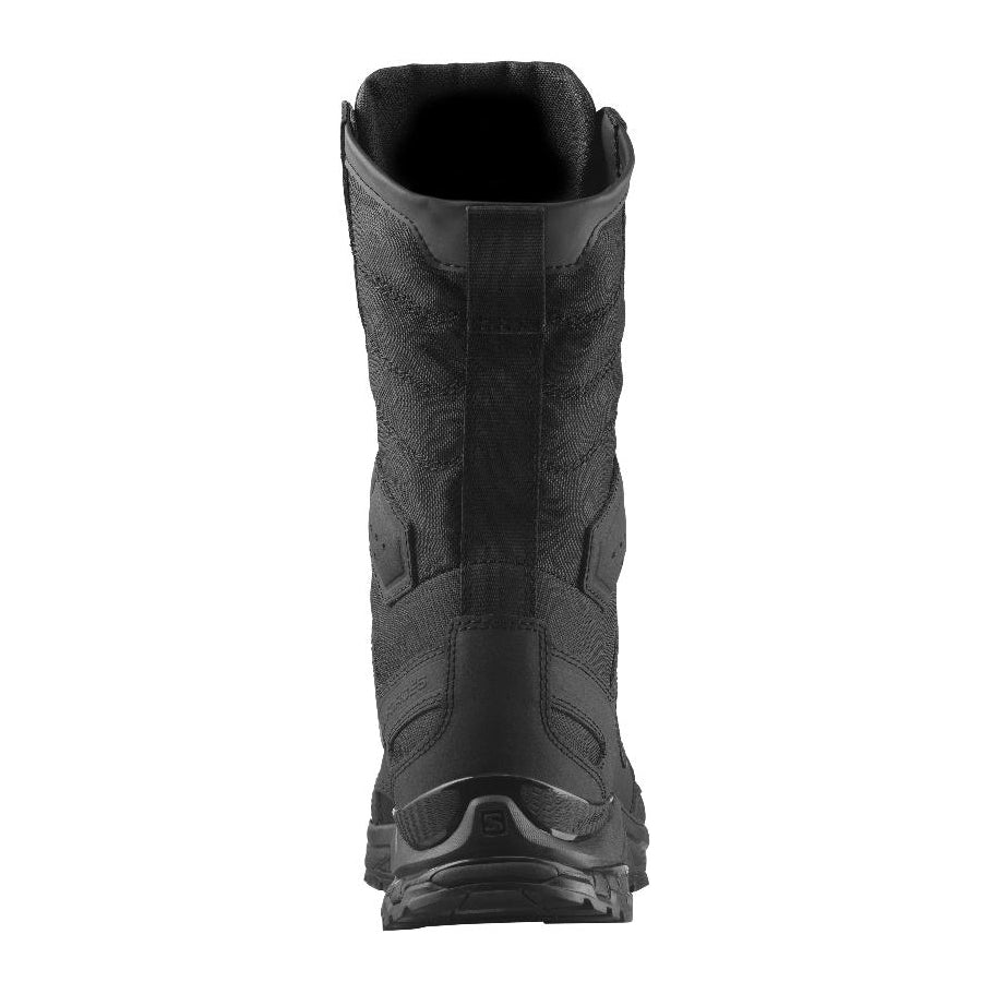 Rear view of the Black Salomon XA Forces Jungle Boot highlighting ankle support and durable heel construction.