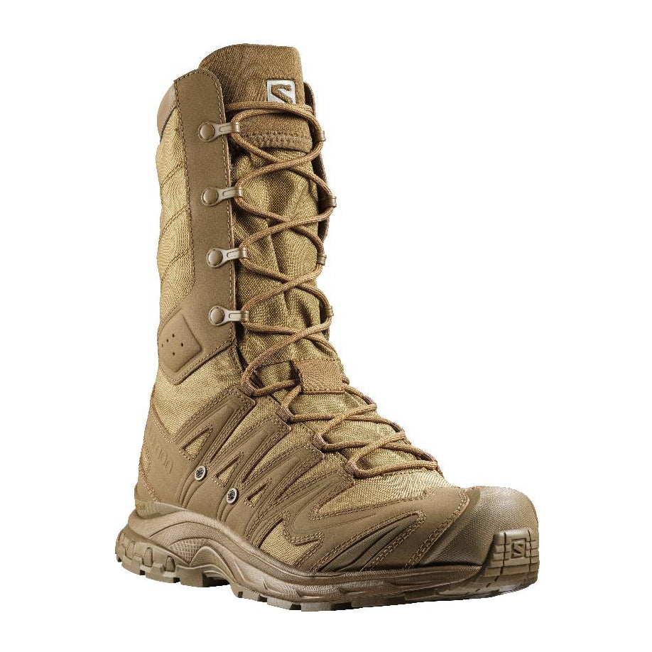 Front angled view of the Salomon XA Forces Jungle Boot highlighting the lace system, protective upper, and high-cut support.
