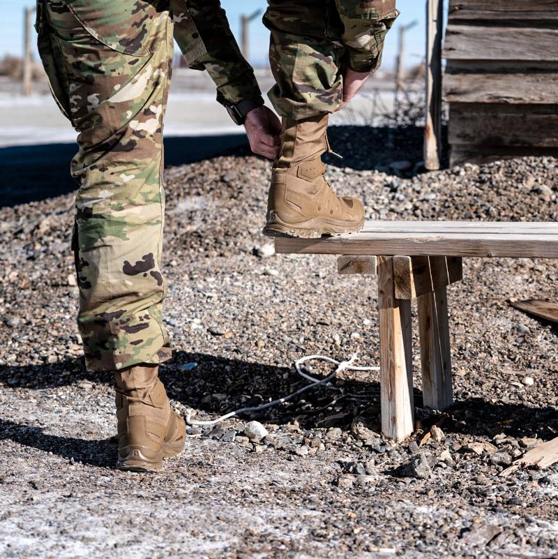 Salomon XA Forces Jungle Boots worn during field operations, demonstrating mobility, stability, and comfort in rugged terrain.